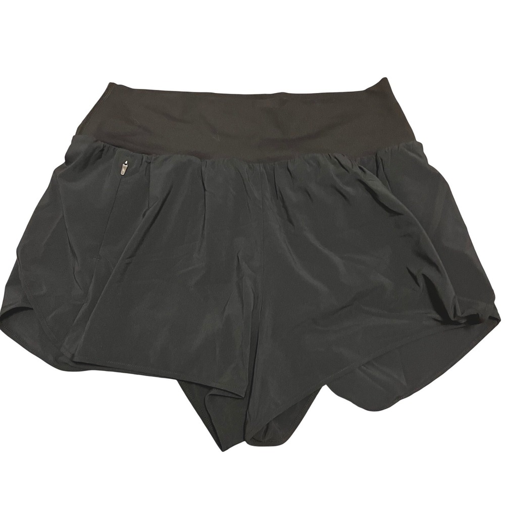 CRZ YOGA Women's Black Running Athletic Workout Shorts Size L - Picture 3 of 6